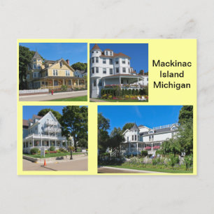 Mackinac öbyggnader vykort