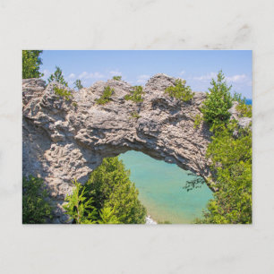 Mackinac-ön Michigan Arch Sten Vykort