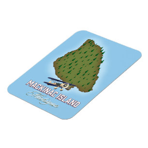 Mackinac-ön Michigan karta Magnet