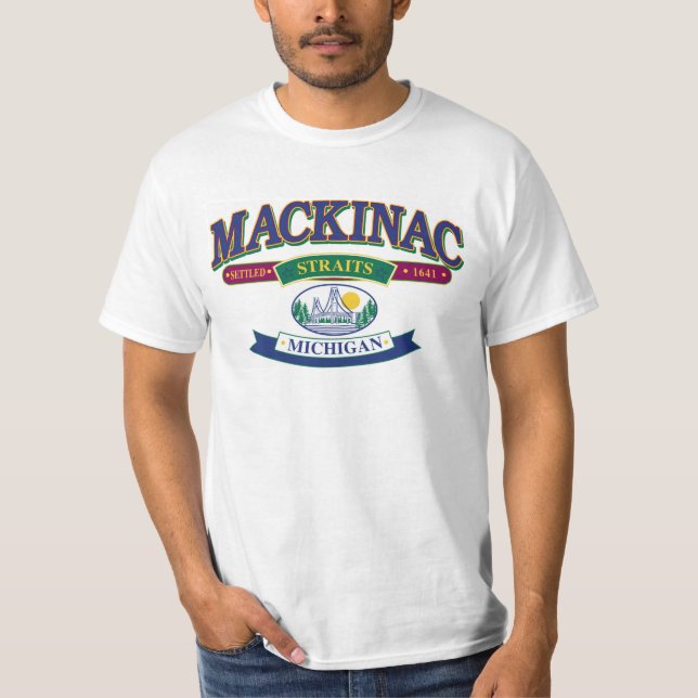 Mackinac-ön Michigan T Shirt (Framsida)