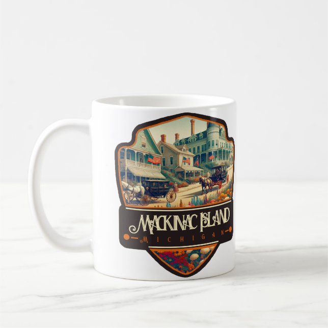 Mackinac-ön Michigan | VINTAGE Kaffemugg (Vänster)