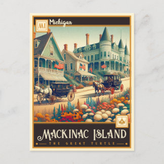 Mackinac-ön Michigan | VINTAGE Vykort