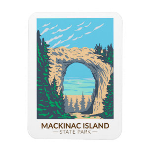 Mackinac-östaten Park Michigan Arch Sten Magnet