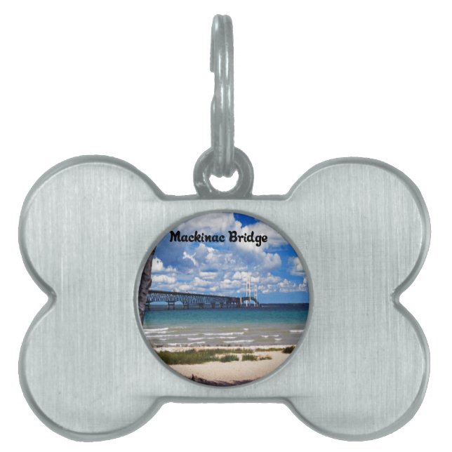Mackinac överbryggar Michigan Namnbricka Husdjur (Framsidan)