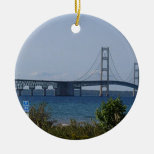 Mackinac överbryggar prydnaden julgransprydnad keramik
