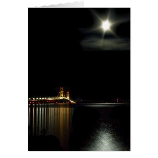 Mackinac vid Midnight Card Hälsningskort (Framsidan)