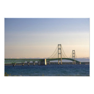 Mackinacbron som spänner över Mackinacsundet 3 Fototryck