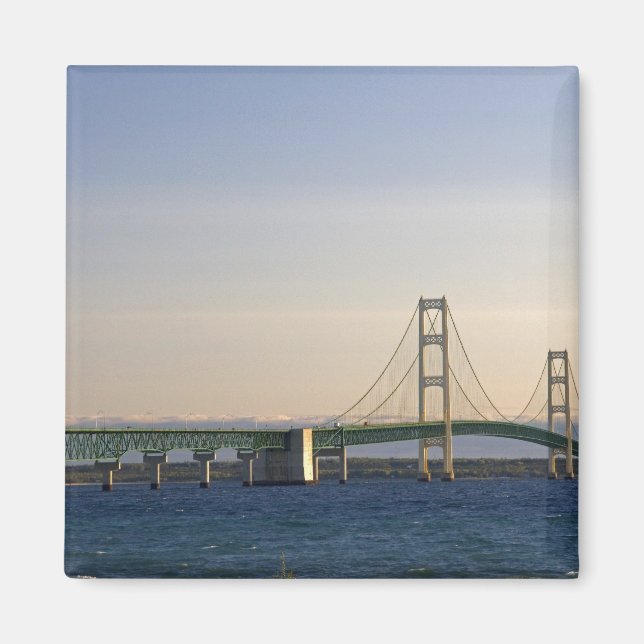 Mackinacbron som spänner över Mackinacsundet 3 Magnet (Framsidan)