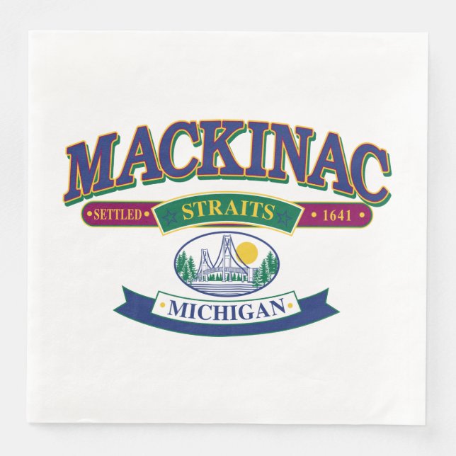 Mackinacön Straits Pappersservett (Framsida)