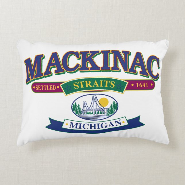 Mackinacön Straits Prydnadskudde (Framsidan)