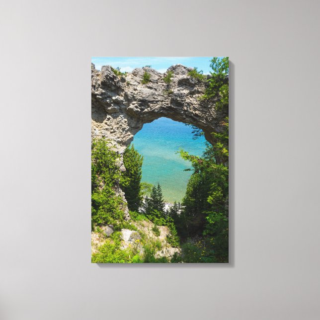 Mackinacs Arch Rock Canvastryck (Framsida)