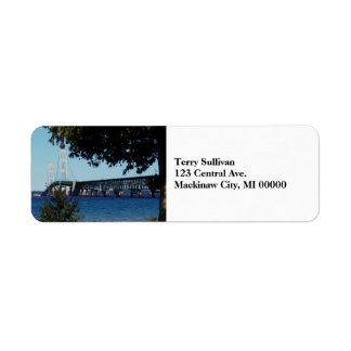 Mackinaw Bridge Returadress Etikett