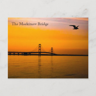 Mackinaw Bridge vid Sunset Vykort