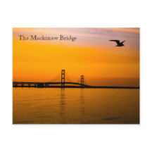 Mackinaw Bridge vid Sunset