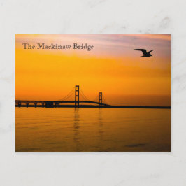 Mackinaw Bridge vid Sunset Vykort