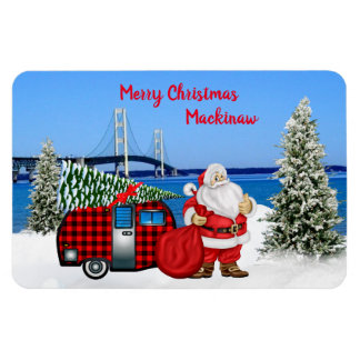 Mackinaw City-kylskåp, julmagnet Magnet