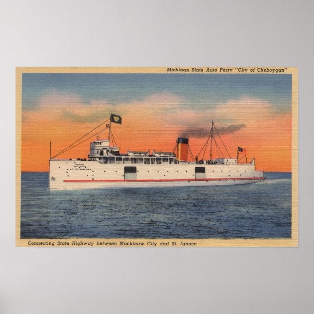 Mackinaw City, MI - City of Cheboygan Poster (Framsidan)