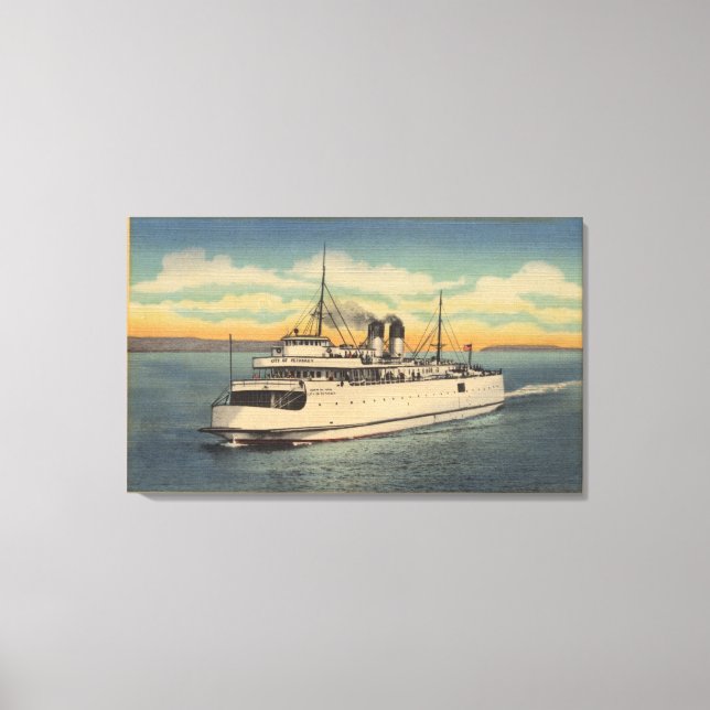 Mackinaw City, MI - City of Petoskey Canvastryck (Framsida)