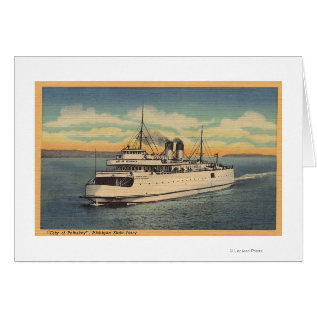 Mackinaw City, MI - City of Petoskey Hälsningskort (Framsidan Horizontal)