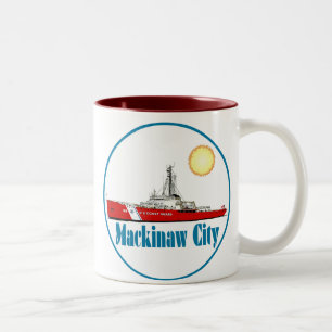 Mackinaw City Michigan Två-Tonad Mugg