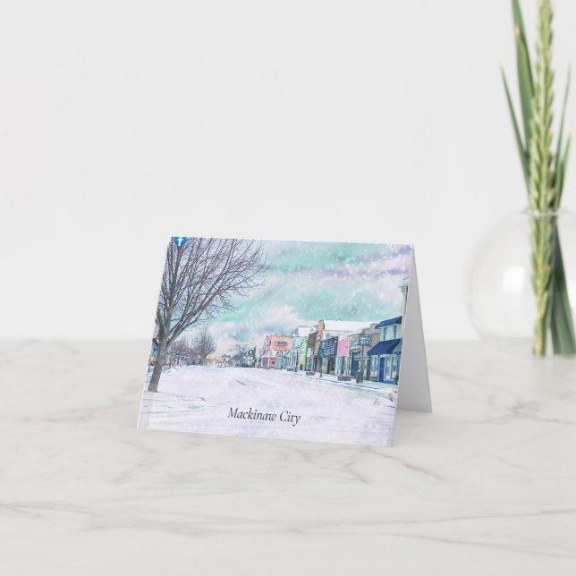 Mackinaw CIty Notecard Tack Kort (Framsida)