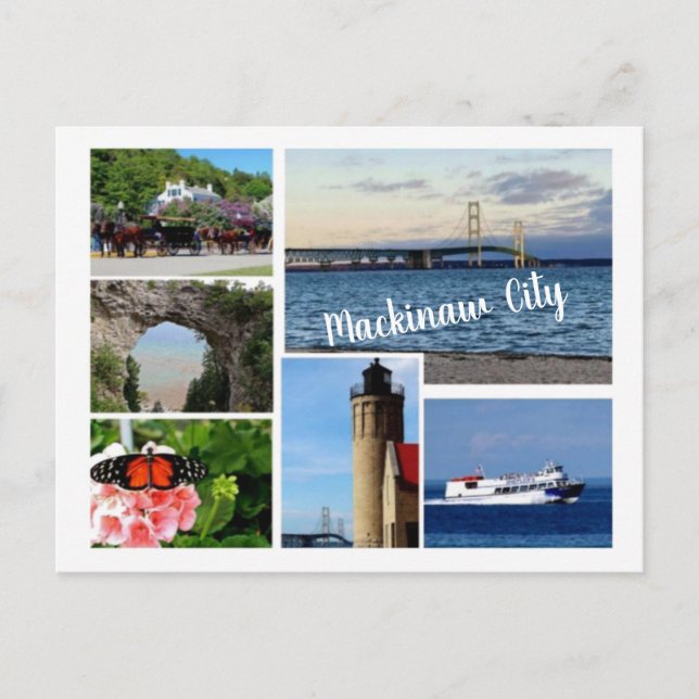Mackinaw City Postcard Vykort (Framsida)