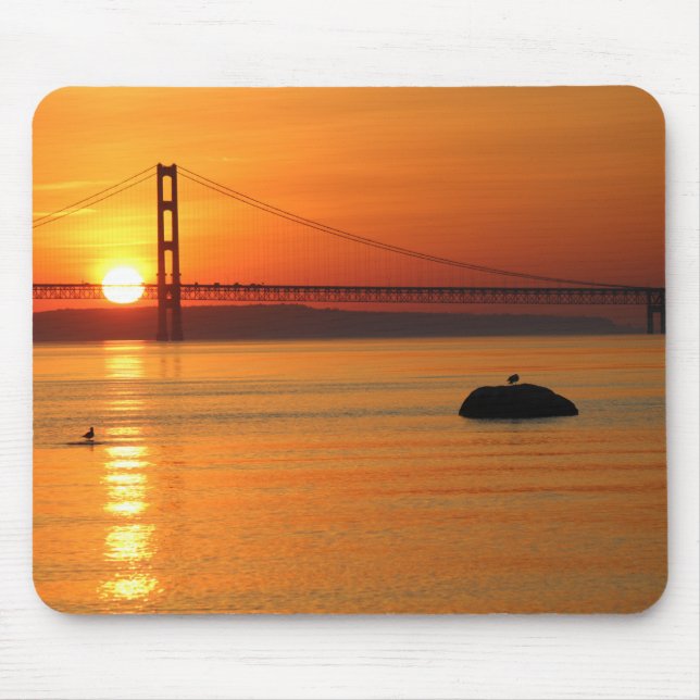 Mackinaw City Sunrise Mousepad Musmatta (Framsidan)