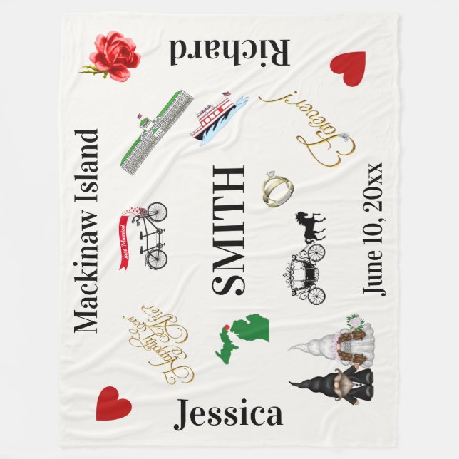 Mackinaw Island Bröllop Fleece Blanket (Framsidan)