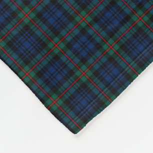 MacKinlay klanblått, svart och grön Tartan Fleecefilt