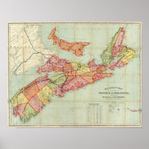 Mackinlays karta av landskapet av Nova Scotia 2 Poster
