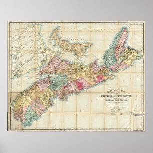 Mackinlays karta av landskapet av Nova Scotia 3 Poster