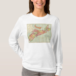 Mackinlays karta av landskapet av Nova Scotia 4 Tee Shirt
