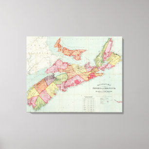 Mackinlays karta av landskapet av Nova Scotia Canvastryck