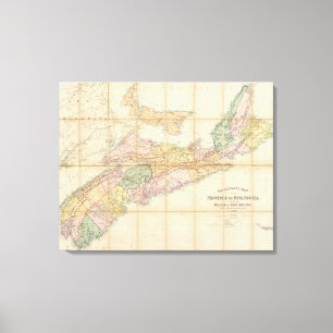 Mackinlays karta av landskapet av Nova Scotia Canvastryck