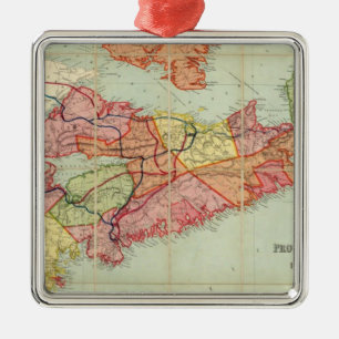 Mackinlay's karta i provinsen Nova Scotia 4 Julgransprydnad Metall