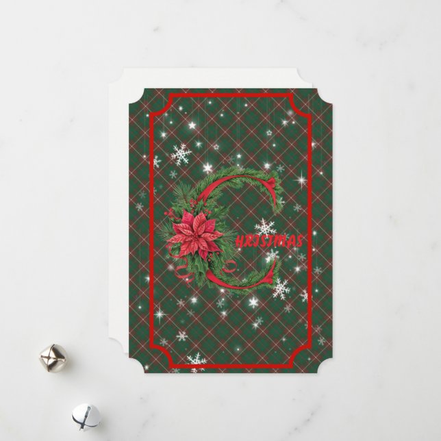 MacKinnon Hunting Scottish Tartan Christmas Julkort (Fram/Back In Situ)