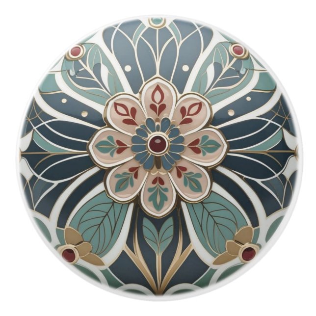 Mackintosh Art Deco Abstrakt Blommig Väggdekor Knopp (Framsidan)