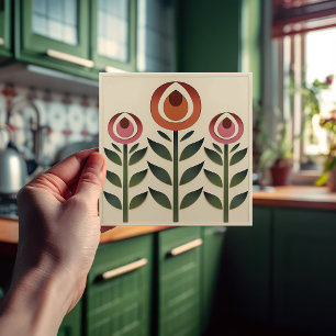 Mackintosh Art Deco Abstrakt Blommigt Dekor Cer fö Kakelplatta