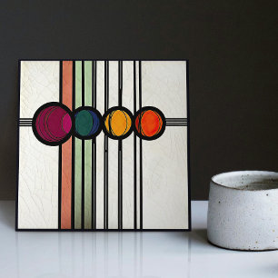 Mackintosh Art Deco Abstrakt Blommigt Dekor Cer fö Kakelplatta