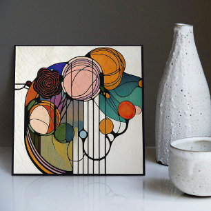 Mackintosh Art Deco Abstrakt Blommigt Dekor Cer fö Kakelplatta