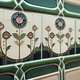Mackintosh Art Deco Abstrakt Blommigt Dekor Cer fö Kakelplatta