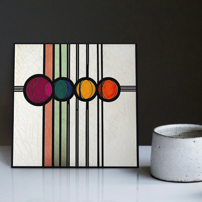 Mackintosh Art Deco Abstrakt Blommigt Dekor Cer fö Kakelplatta (Skapare uppladdad)