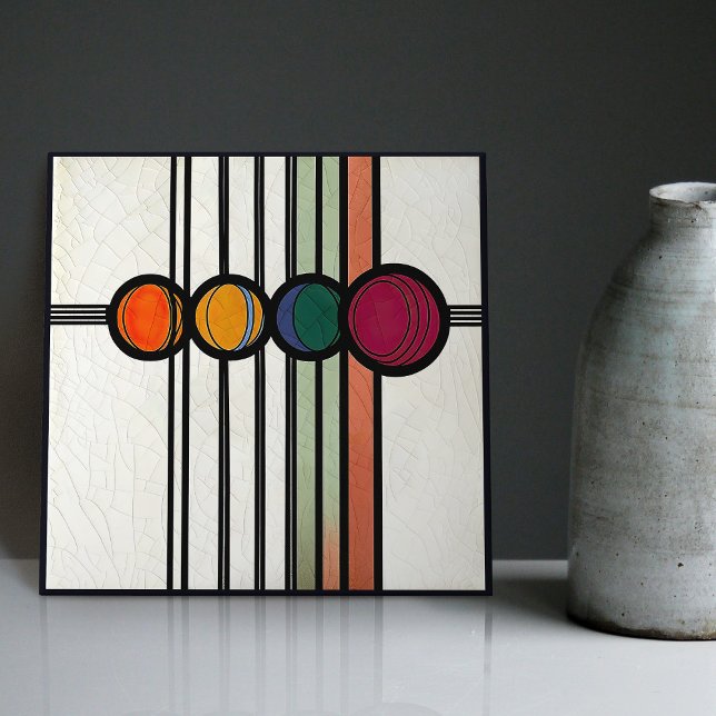 Mackintosh Art Deco Abstrakt Blommigt Dekor Cer fö Kakelplatta (Skapare uppladdad)
