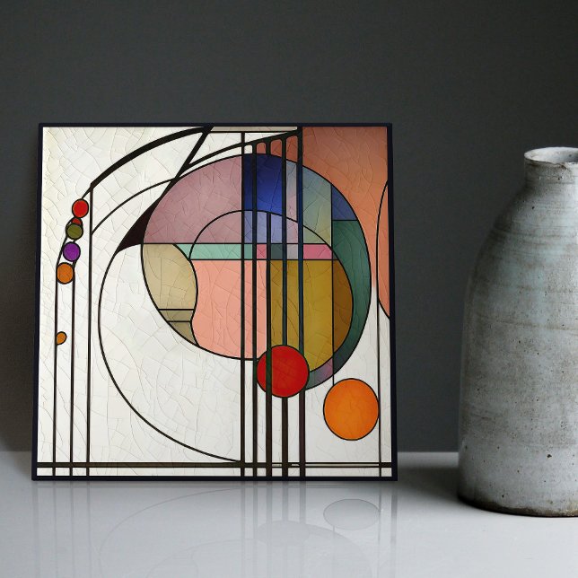 Mackintosh Art Deco Abstrakt Blommigt Wall Decor Kakelplatta (Skapare uppladdad)