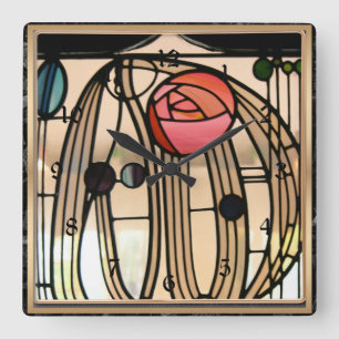 Mackintosh - Glasfönster, Backe House Fyrkantig Klocka
