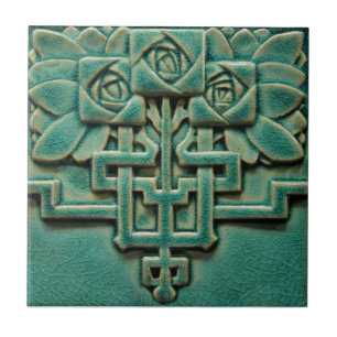 Mackintosh Ro Faux Relief Arts & Crafts Repro Kakelplatta