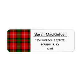 MacKintosh Tartan Returadress Etikett