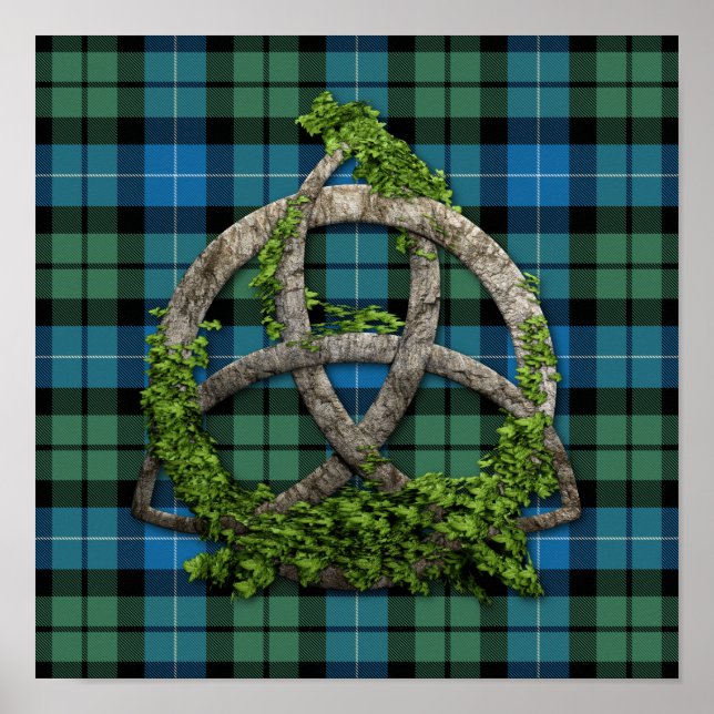 MacKirdy Tartan och Celtic Trinity Knot Poster (Framsidan)