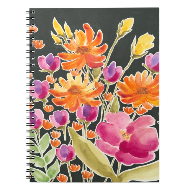 Mäcklig insamling - Rosa och Orange Flowers Anteckningsbok (Framsidan)