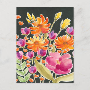 Mäcklig insamling - Rosa och Orange Flowers Vykort